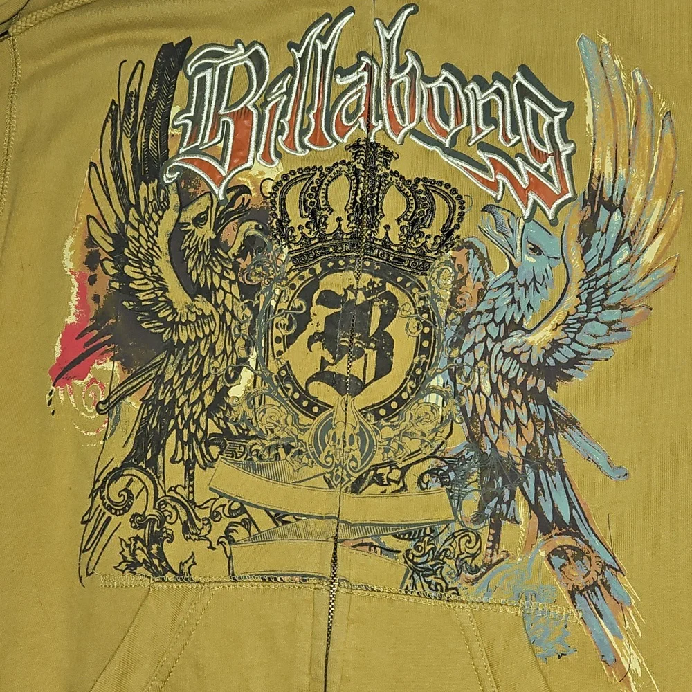 Billabong Woman's Mustard Hoodie. Length 28". Size L - Picture 2 of 4